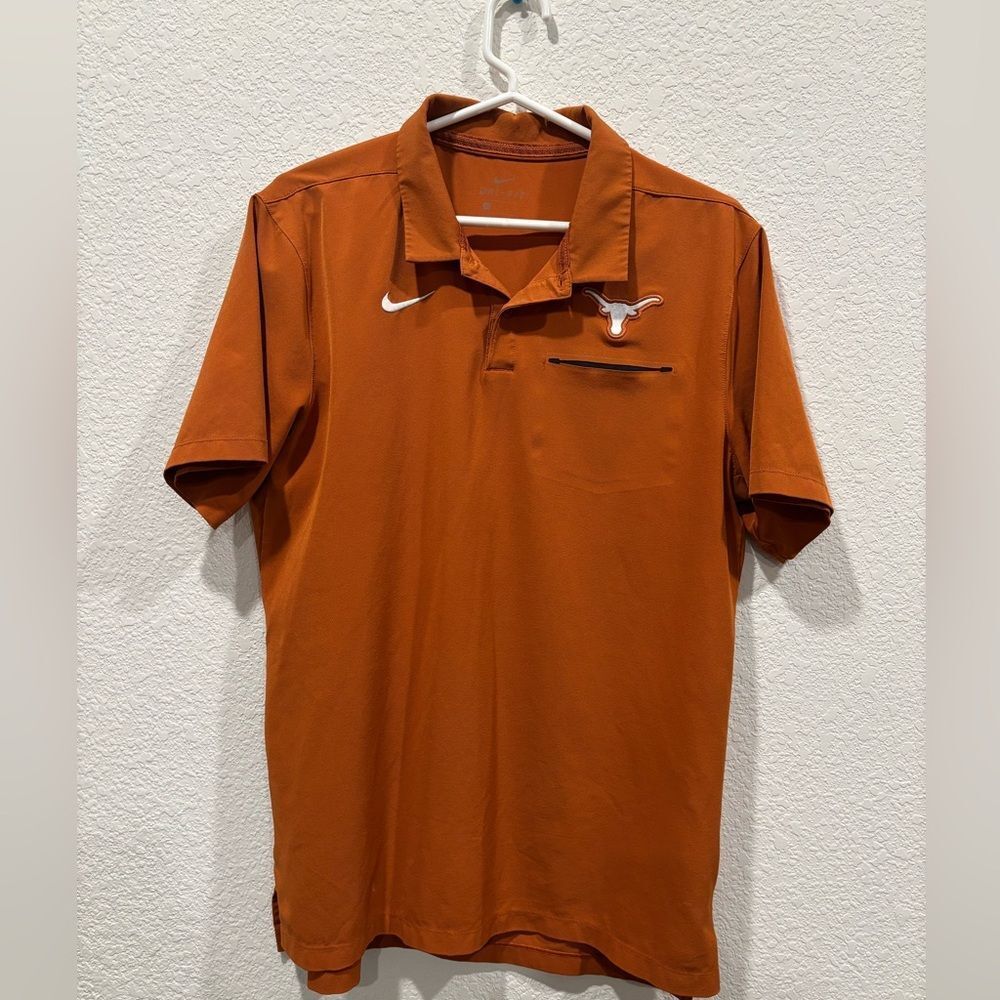 Nike Texas Longhorns Men's Polo Shirt Size Medium Golf Performance UT Orange